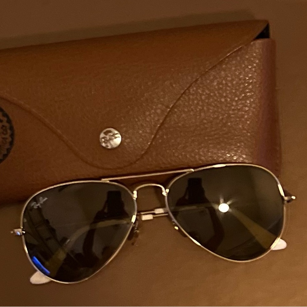 RAY-BAN CLASSIC GOLD FRAME SMALL AVIATOR WITH BROWN LENS
